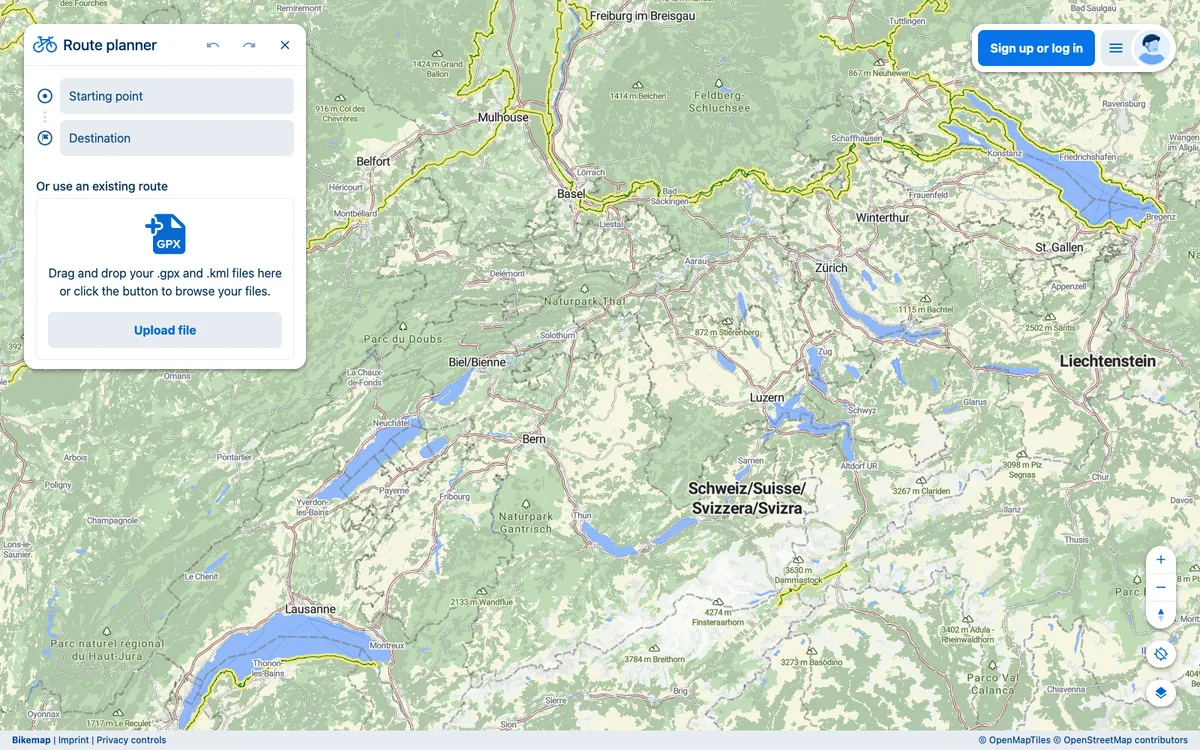 The map in Bikemap