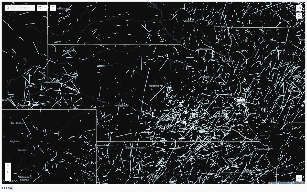 The map in CARTO