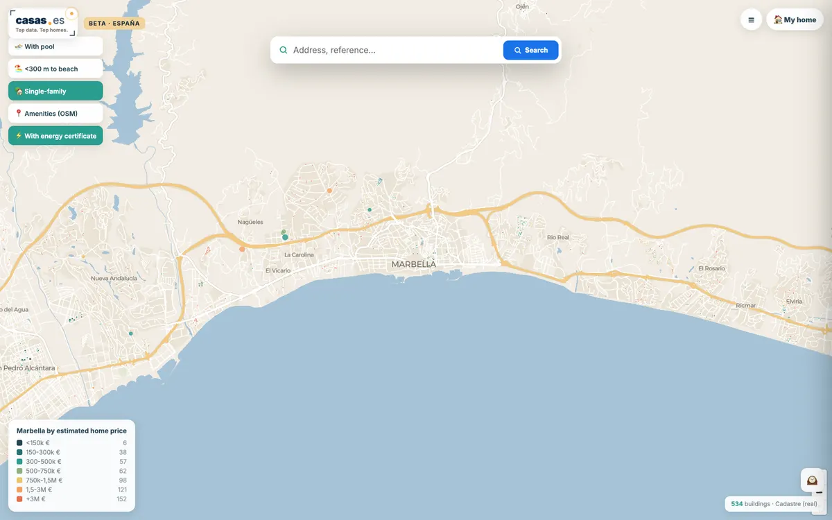 The map in CASAS.ES
