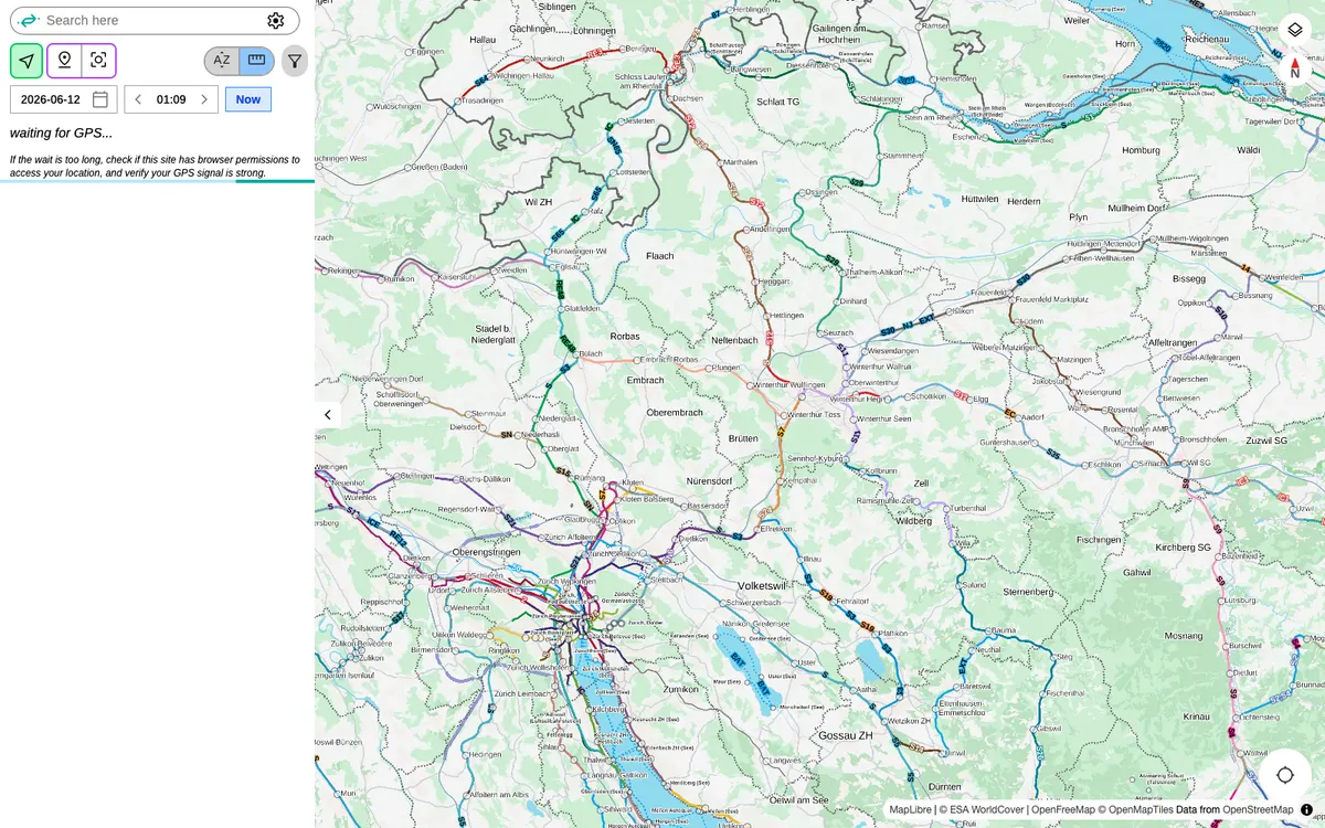 The map in Catenary Maps