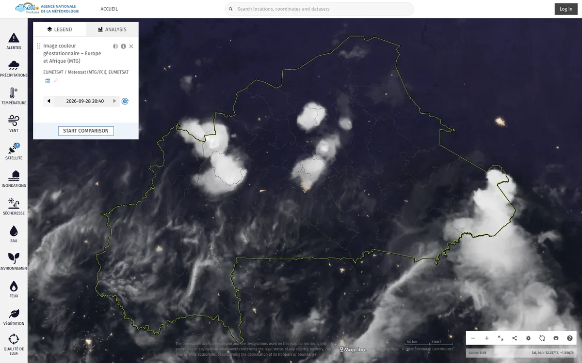 The map in ClimWeb