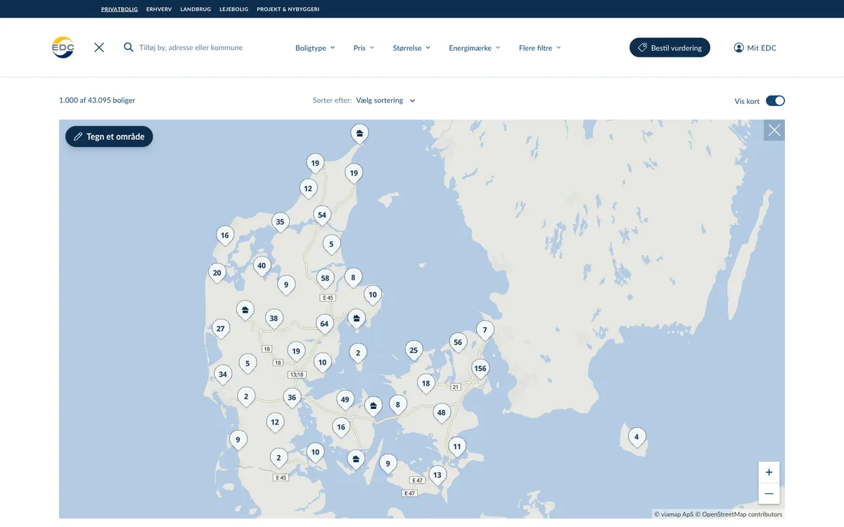 The map in EDC.dk