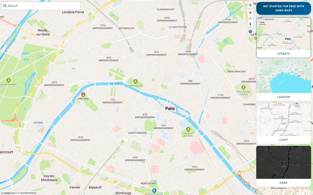 The map in Jawg