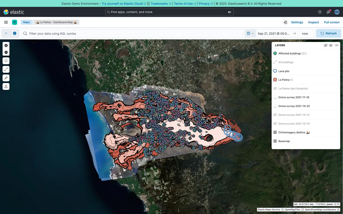The map in Kibana
