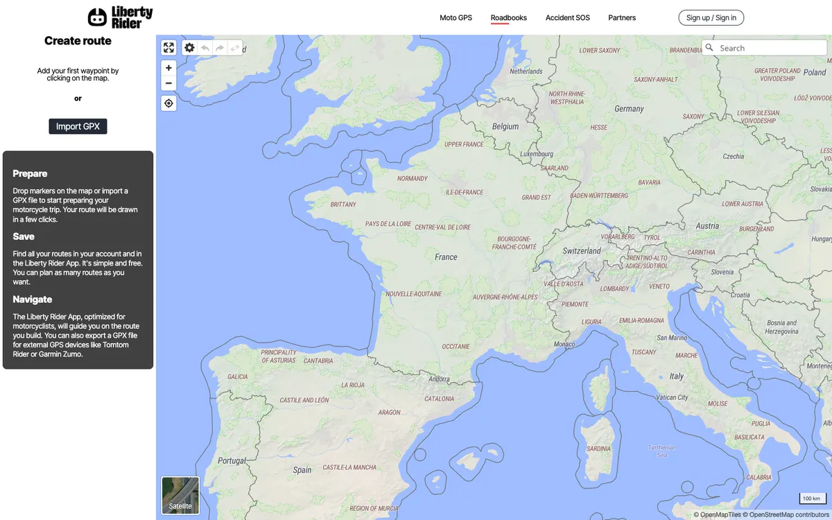 The map in Liberty Rider