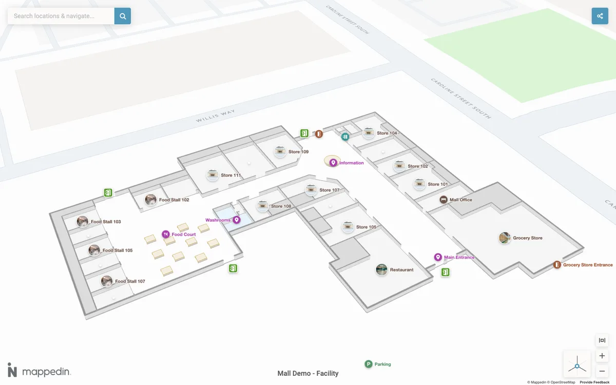 The map in Mappedin