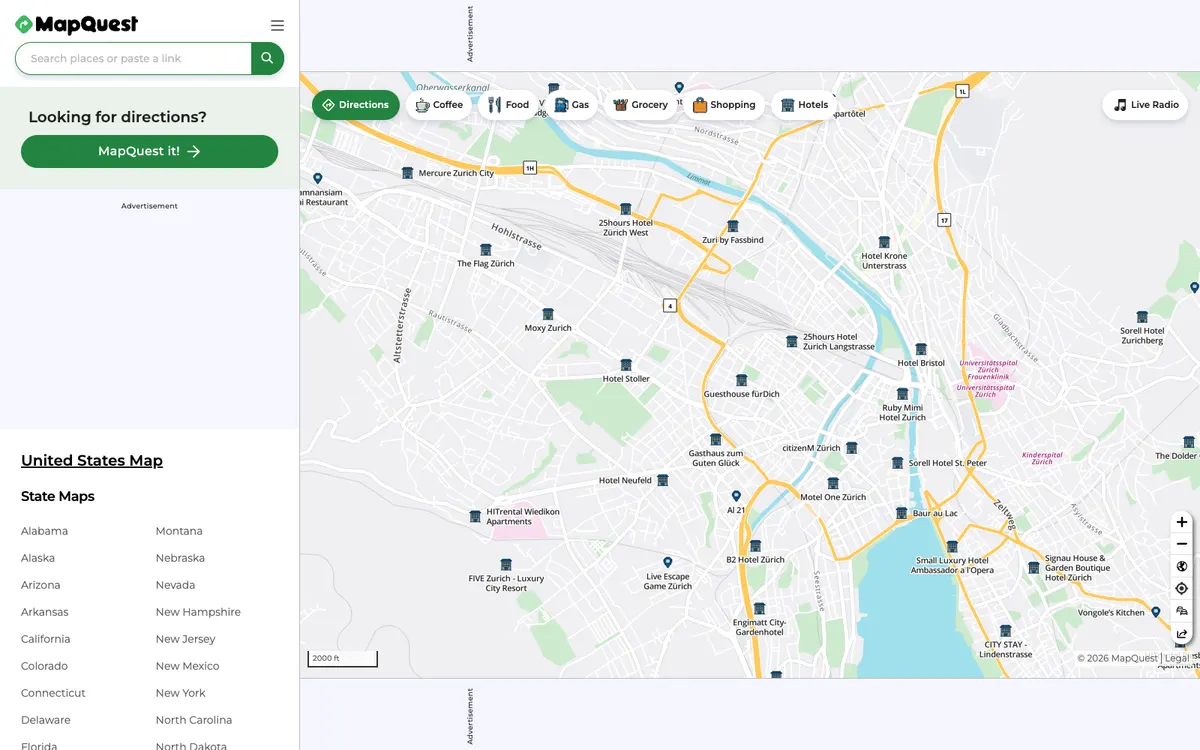 The map in MapQuest