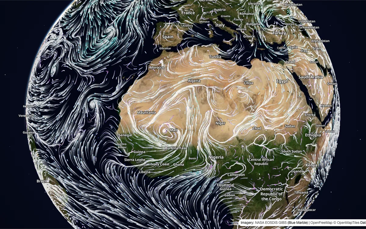 The map in Mercator.blue