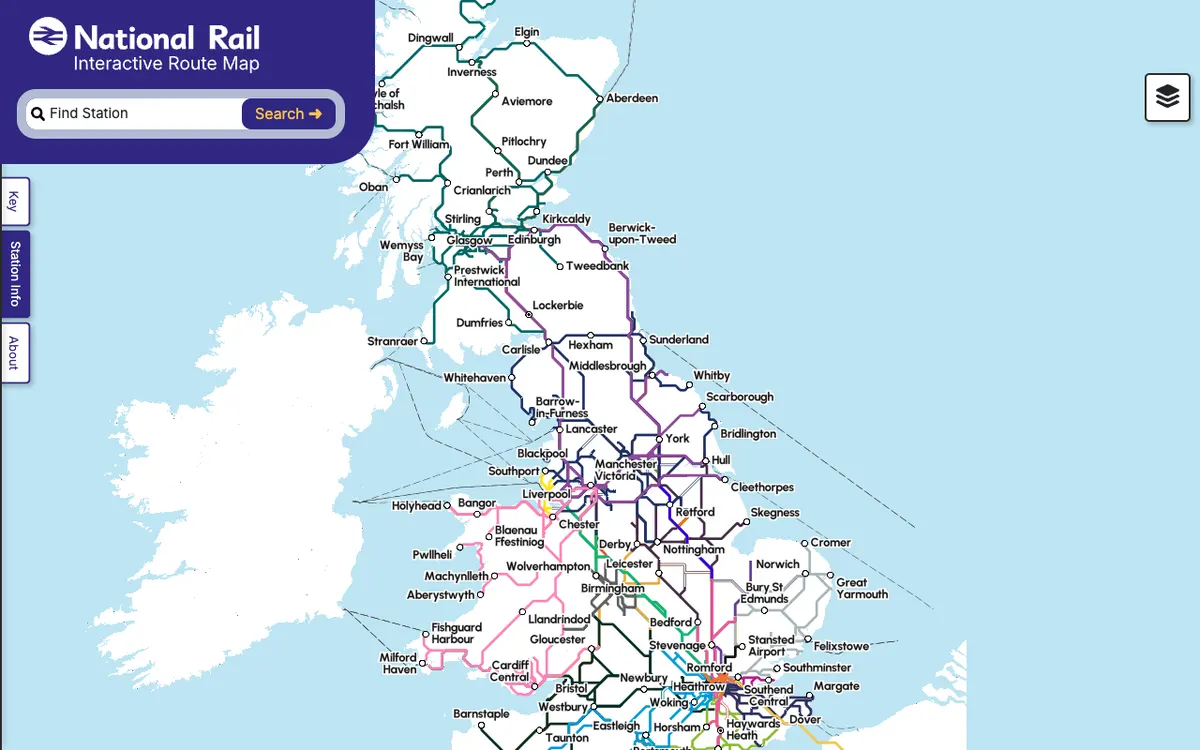 The map in Rail Map