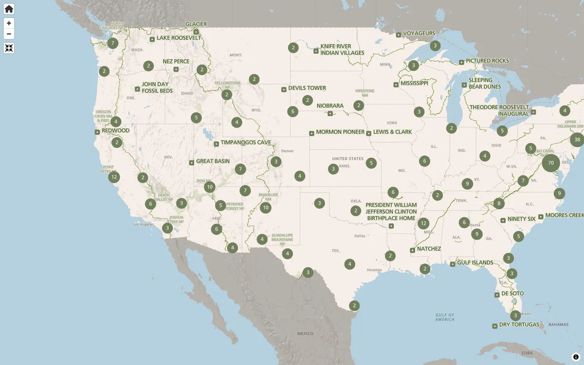 The map in NPS Maps