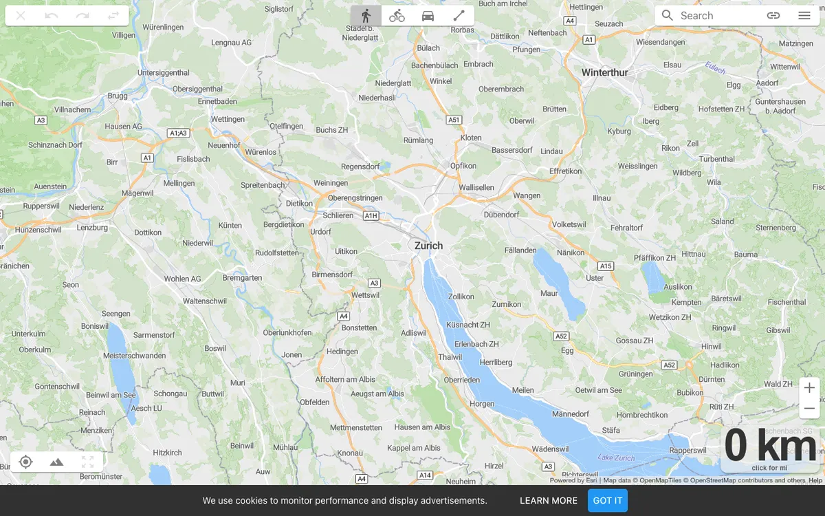 The map in On The Go Map