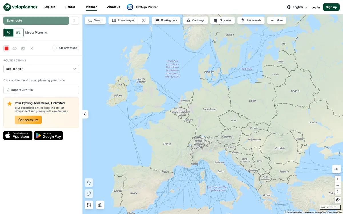 The map in VeloPlanner